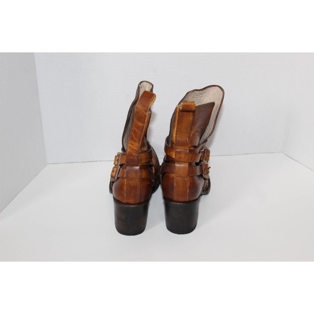 Free Bird Saint Leather Ankle Bootie Cognac Burnished Brown Boots Size 7 H13913 - Picture 9 of 12